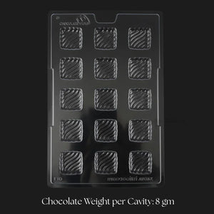 Mould_015_Square_Chocolate_Mould_with_Swirl_Texture_15_Cavity_Clear_Plastic_Chocolate_Mould_Tray_Pack_of_1 - Bakeyy.com