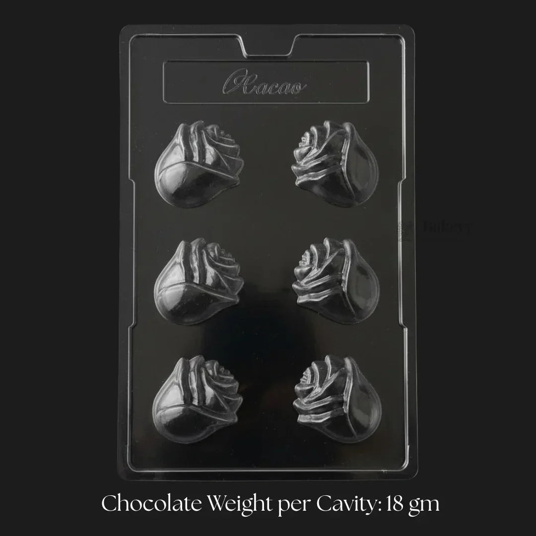 Mould 041 | Rose Flower Chocolate Mould | 3D Floral Chocolate Shape Mould | 6 Cavity | Pack of 1 - Bakeyy.com - India - Mould 041 | Rose Flower Chocolate Mould | 3D Floral Chocolate Shape Mould | 6 Cavity | Pack of 1 - Default Title 70.00