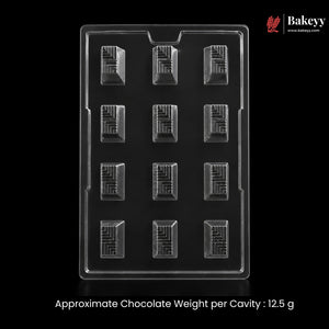 Mould 043 | 12 Cavity Square Geometric Chocolate Mould for Pralines & Bonbons | Pack of 1