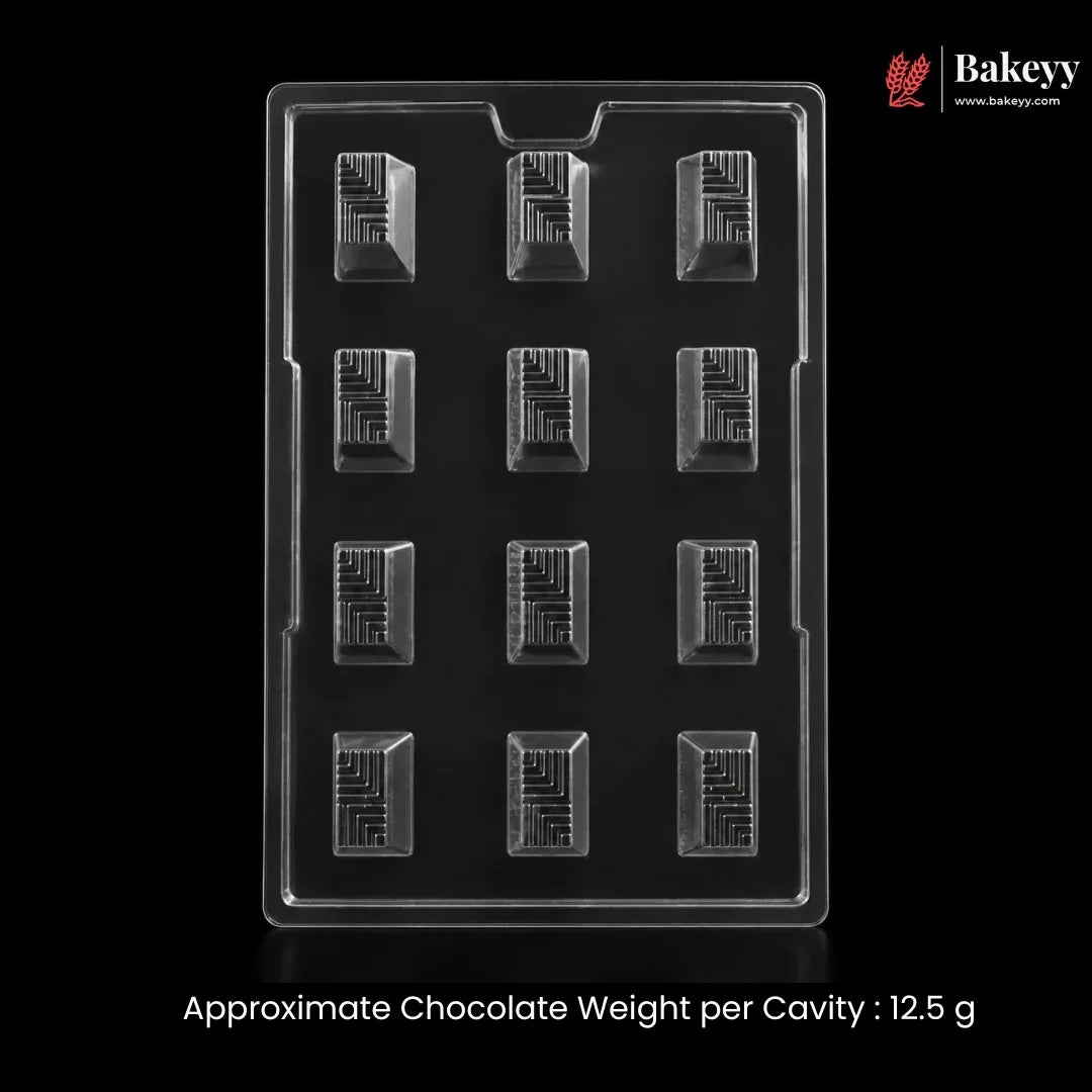 Mould_043_-_12_Cavity_Square_Geometric_Chocolate_Mould_for_Pralines_Bonbons_1 - Bakeyy.com IN