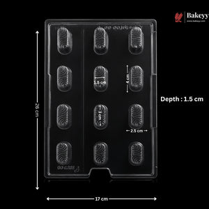 Mould 045 | 12 Cavity Oval Wave Chocolate Mould | Pack of 1
