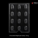 Mould 045 | 12 Cavity Oval Wave Chocolate Mould | Pack of 1