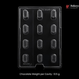 Mould 045 | 12 Cavity Oval Wave Chocolate Mould | Pack of 1