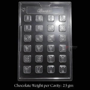 Mould_245_I_Love_You_Message_Alphabet_Chocolate_Mould_24_Cavity_Pack_of_1 - Bakeyy.com
