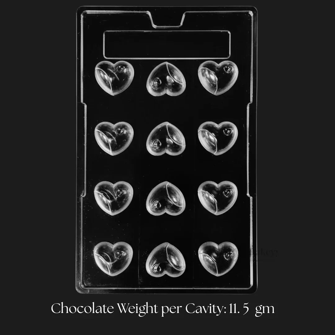 Mould 301 | Heart Chocolate Mould | 3D Smooth Heart Chocolate Shape | 12 Cavity | Pack of 1 - Bakeyy.com - India - Mould 301 | Heart Chocolate Mould | 3D Smooth Heart Chocolate Shape | 12 Cavity | Pack of 1 - Default Title 70.00