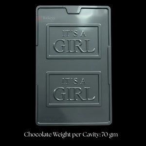 Mould_378-IT_S_A_GIRL_Chocolate_Mould_Tray_Baking_Accessories_2_Cavity_Pack_of_1 - Bakeyy.com