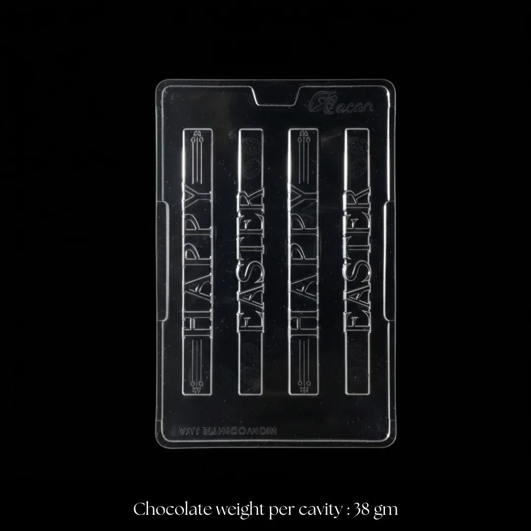 Mould_419_Happy_Easter_Chocolate_Mould_4_Cavity_Pack_of_1 - Bakeyy.com