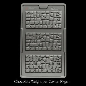 Mould_496-Cracked_Stone_Bar_Chocolate_Mould_Tray_3_Cavity_Party_Favor_Mould_Pack_of_1 - Bakeyy.com