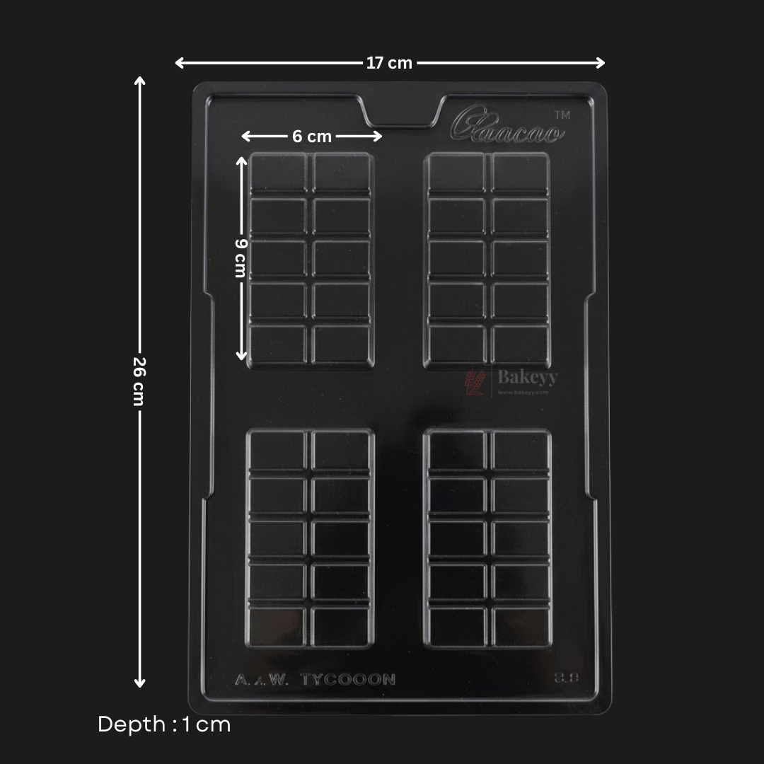 Mould 504 | Classic Segmented Chocolate Bar Mould |Baking Accessories | Party Favor Mould | Pack of 1