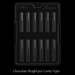 Mould_516-_Cacao_Pen_Shape_Design_Mould_12_Cavity_Party_Favor_Mould_Pack_of_1 - Bakeyy.com
