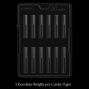 Mould_516-_Cacao_Pen_Shape_Design_Mould_12_Cavity_Party_Favor_Mould_Pack_of_1 - Bakeyy.com