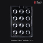 Mould 576 | 12-Cavity Diamond Dome Chocolate Mould | Pack of 1
