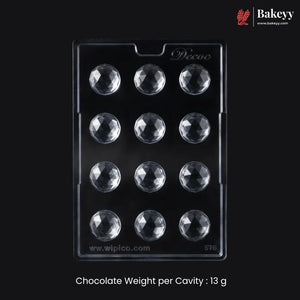 Mould_576_12-Cavity_Diamond_Dome_Chocolate_Mould_Pack_of_1 - Bakeyy.com IN