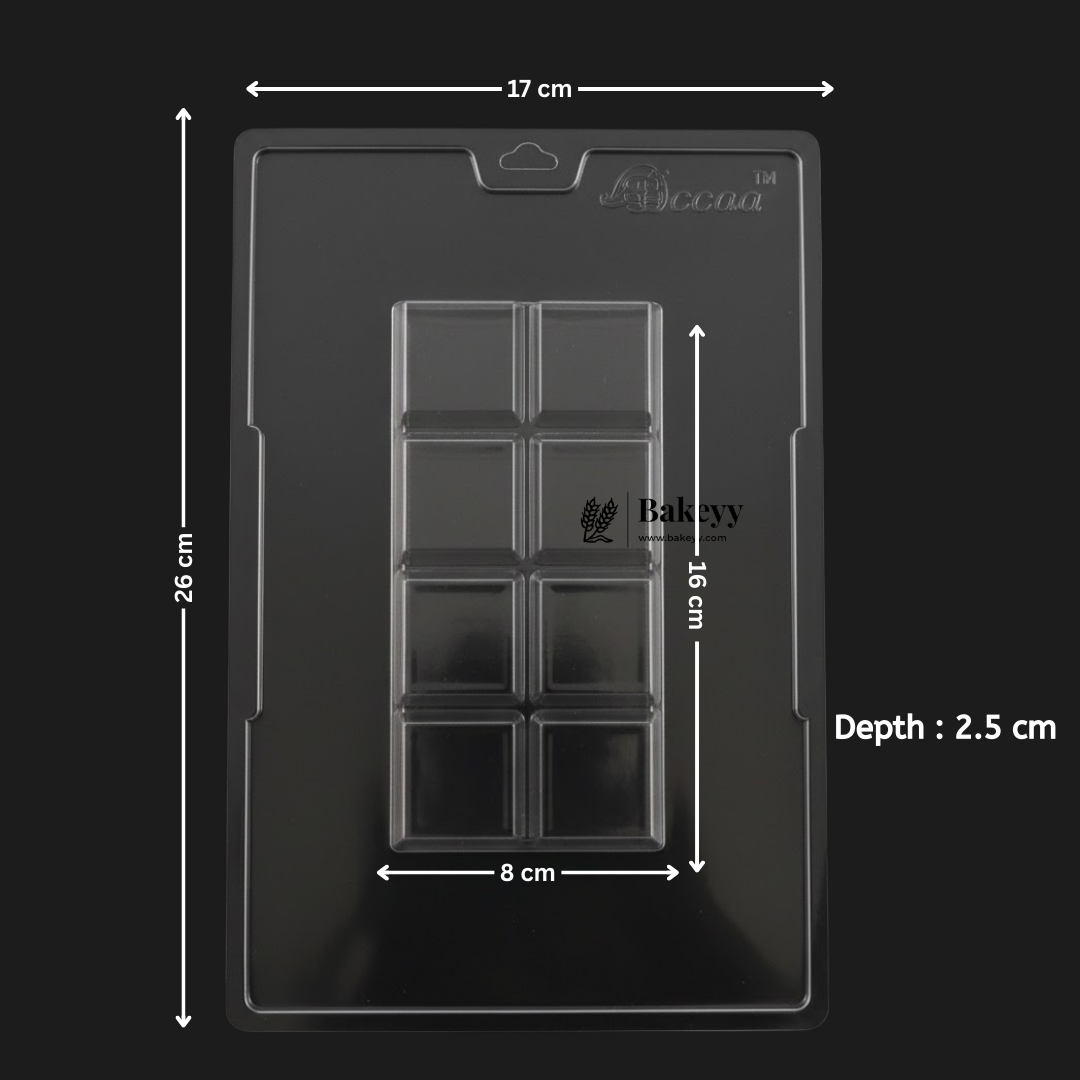 Mould 678 | Dubai Kunafa Deep Bar Chocolate Mould Tray | Baking Accessories | Plastic Chocolate Mould | Party Favor Mould | Pack of 1