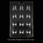 Mould_688-_SMOOTH_EASTER_EGG_Chocolate_Mould_Tray_12_Cavity_Party_Favor_Mould_Pack_of_1 - Bakeyy.com