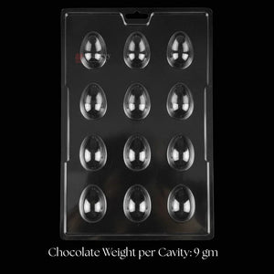 Mould_688-_SMOOTH_EASTER_EGG_Chocolate_Mould_Tray_12_Cavity_Party_Favor_Mould_Pack_of_1 - Bakeyy.com