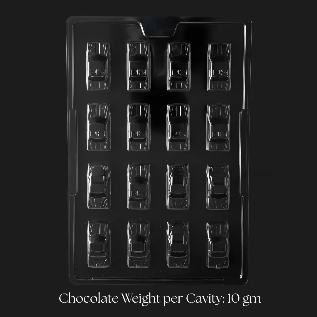 Mould 693 | Car Shaped Chocolate Bar Mould | 16 Cavity | Professional Chocolate Making Tray | Pack of 1