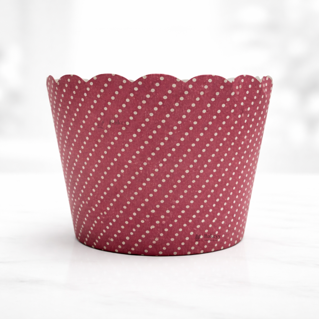 Printed Cupcake Liners | Assorted Red Designs | Baking Paper Cups | 3 Design Options | Pack of 50