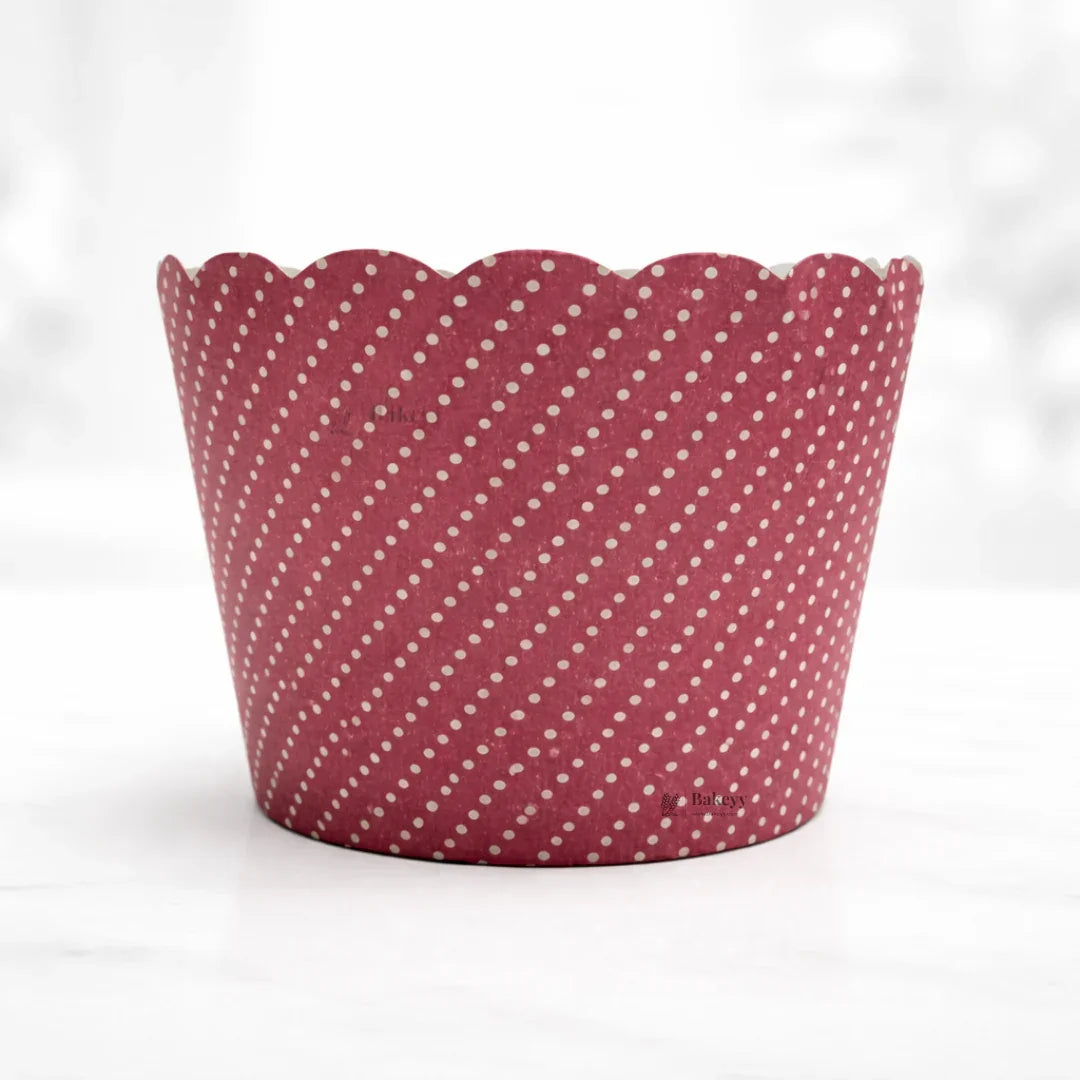 Printed Cupcake Liners | Assorted Red Designs | Baking Paper Cups | 3 Design Options | Pack of 50