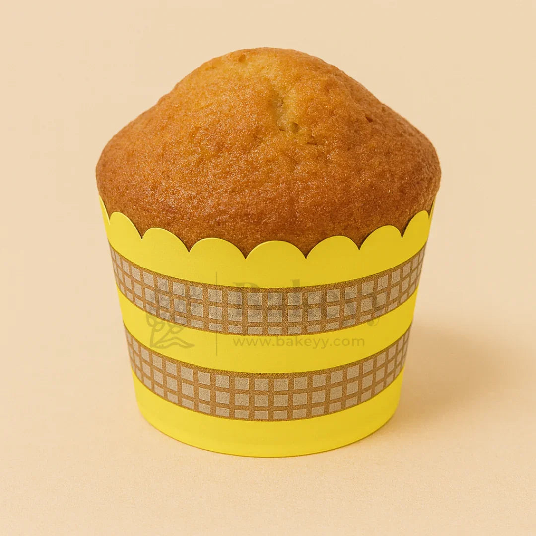 6cm | Yellow and Brown Flower Muffin Cup | Pack of 50