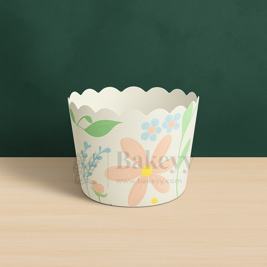 Pastel Floral Muffin Cup | Pack of 50