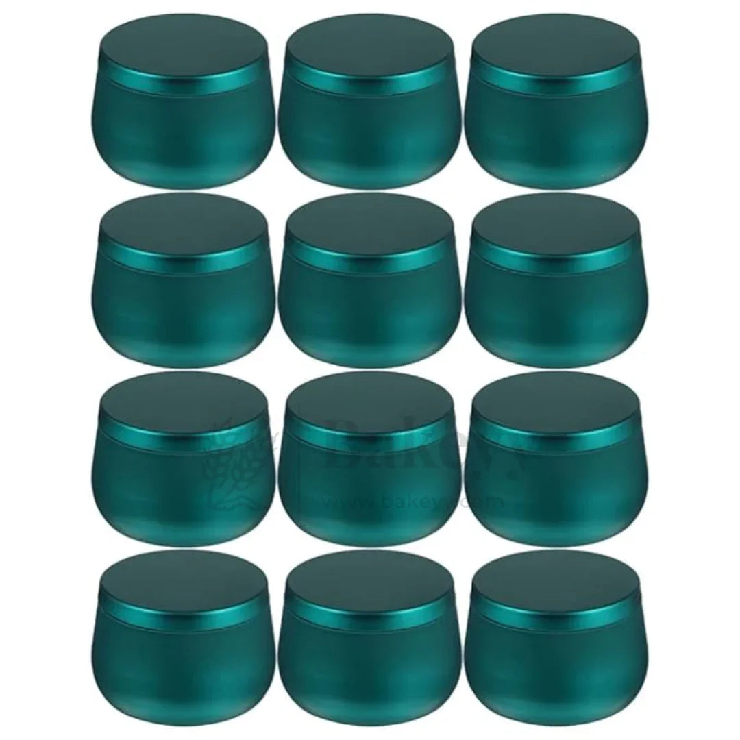 Green Candle Tin Box | 5x7.5cm| Empty Decorative Tin Box | Chocolate Box | Candy Box | Gift Box | Pack Of 4