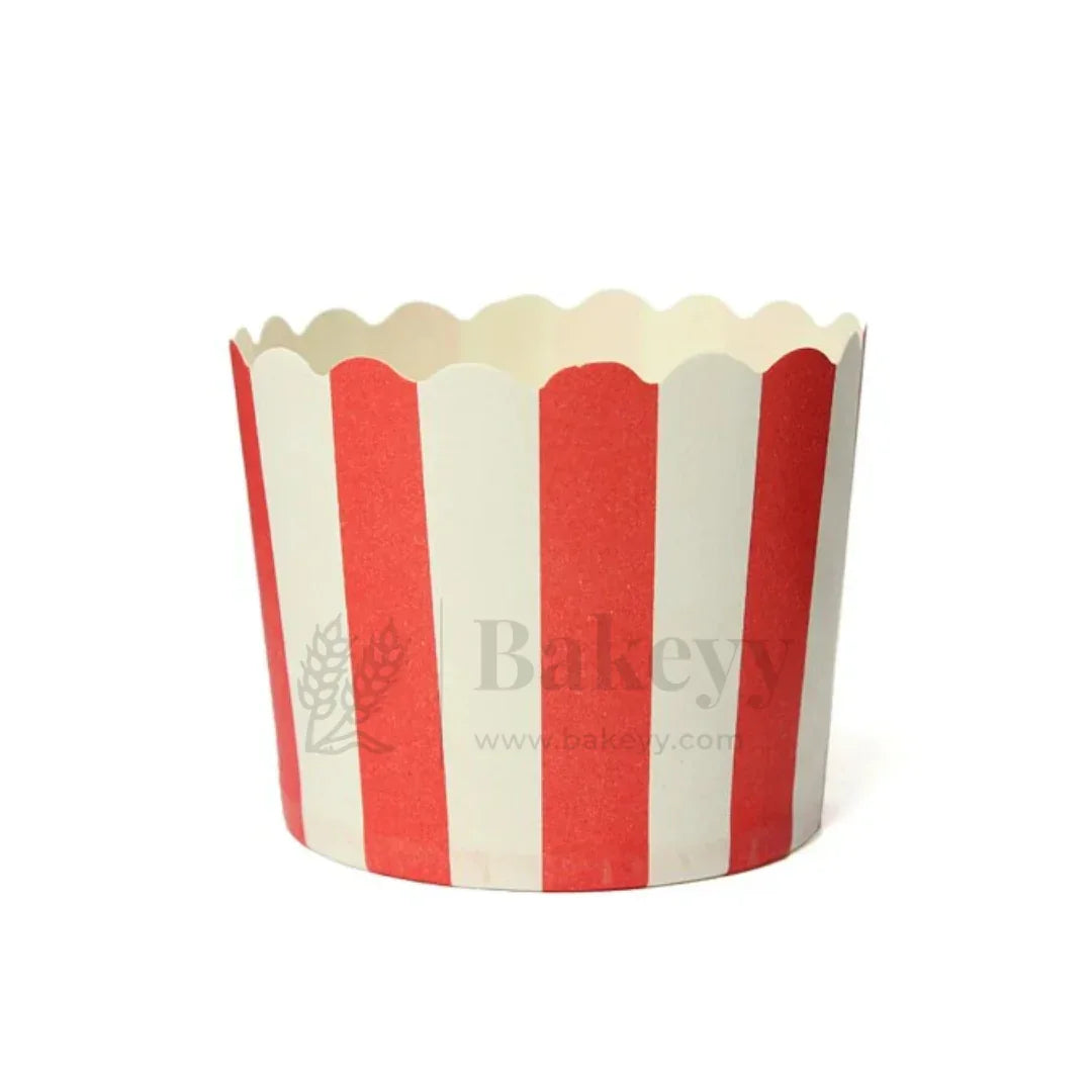 6cm | Red White Striped Flower Muffin Cup | Pack of 50 - Bakeyy.com - India - 6cm | Red White Striped Flower Muffin Cup | Pack of 50 - Default Title