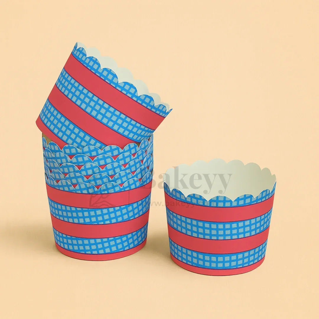 6cm | Red and Blue Flower Muffin Cup | Pack of 50 - Bakeyy.com - India - 6cm | Red and Blue Flower Muffin Cup | Pack of 50 - Default Title