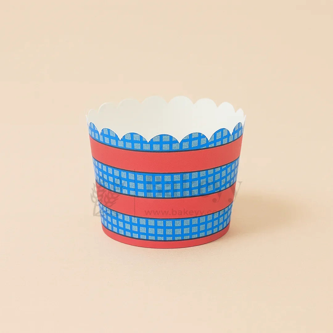 6cm | Red and Blue Flower Muffin Cup | Pack of 50 - Bakeyy.com - India - 6cm | Red and Blue Flower Muffin Cup | Pack of 50 - Default Title