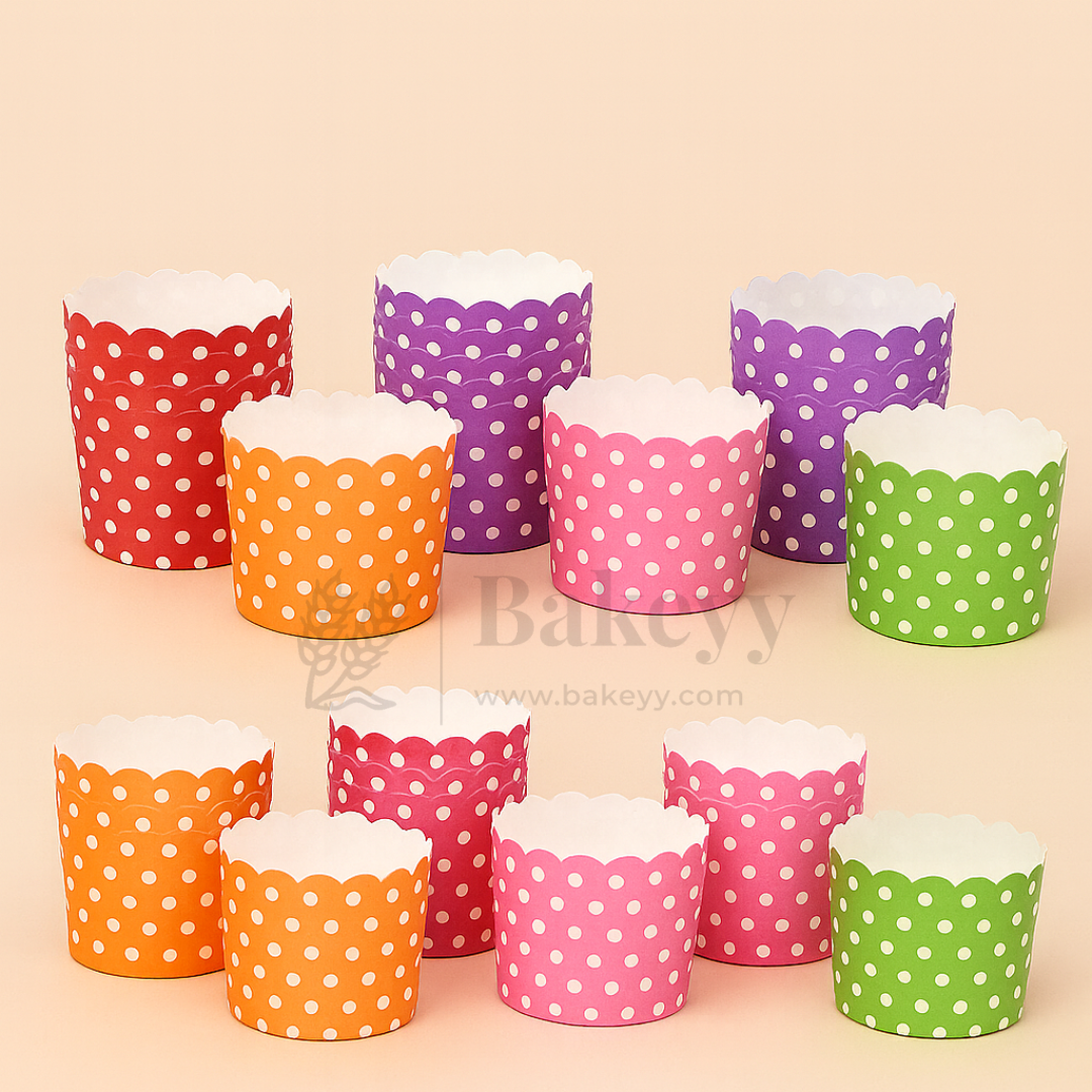 Polka Dots Flower Muffin Cup | Pack of 50