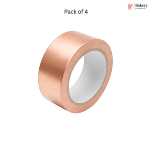 Roll of rose gold tape with 'Bakeey' branding on a white background