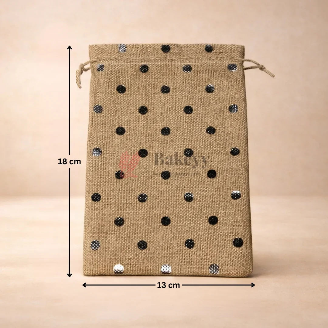 Natural_Jute_With_Silver_Dots_Premium_Colour_Jute_Potli_Bags_Pack_Of_10_3 - Bakeyy.com