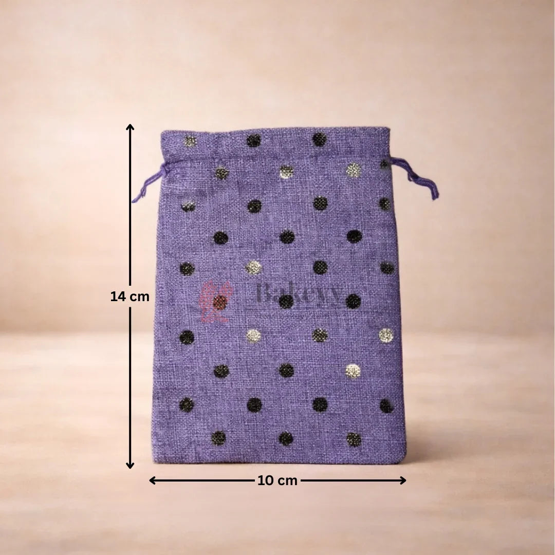 Natural_Jute_With_Silver_Dots_Premium_Colour_Jute_Potli_Bags_Pack_Of_10_5 - Bakeyy.com