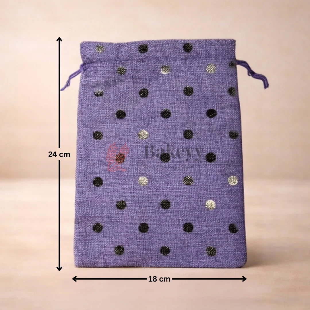 Natural_Jute_With_Silver_Dots_Premium_Colour_Jute_Potli_Bags_Pack_Of_10_7 - Bakeyy.com