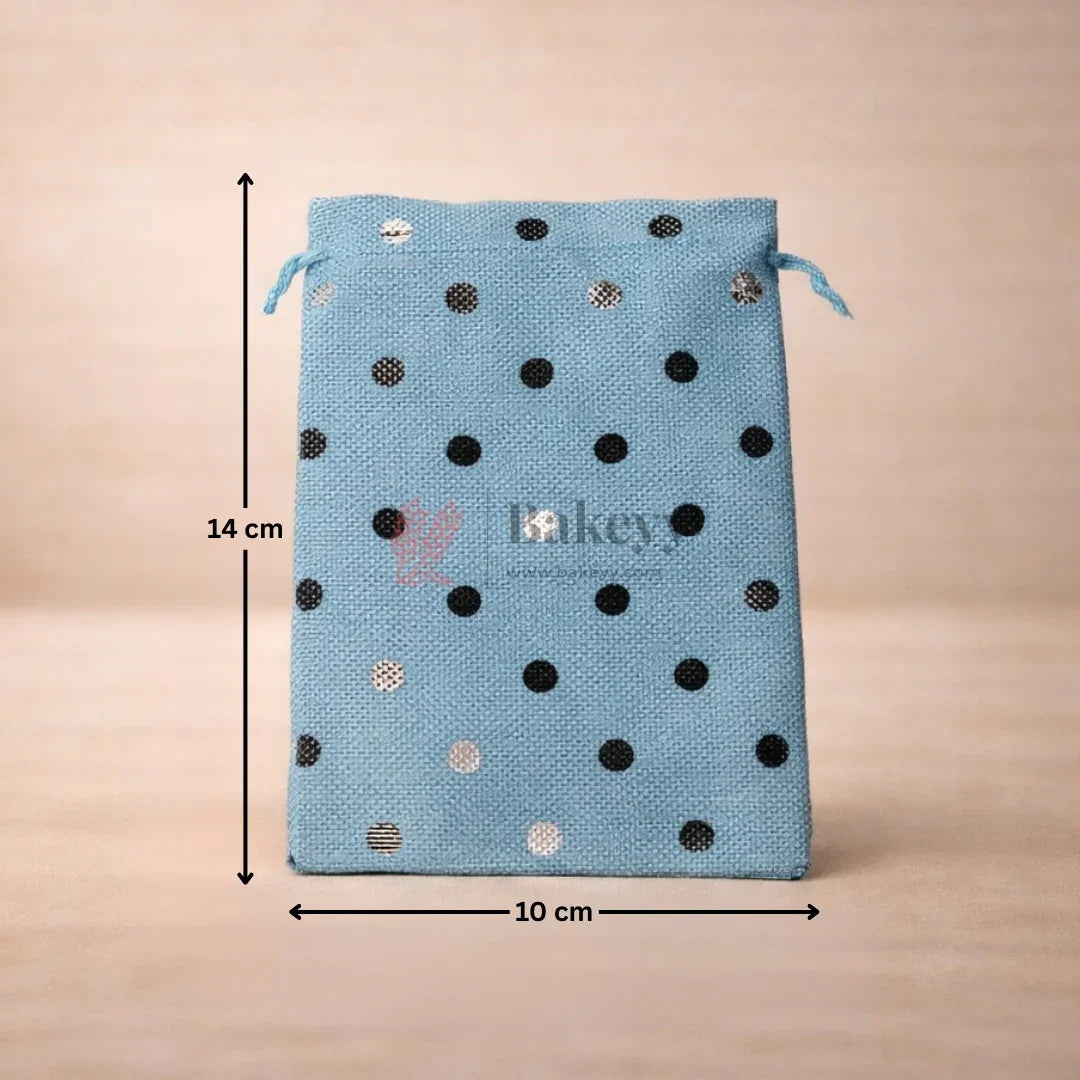 Natural_Jute_With_Silver_Dots_Premium_Colour_Jute_Potli_Bags_Pack_Of_10_8 - Bakeyy.com