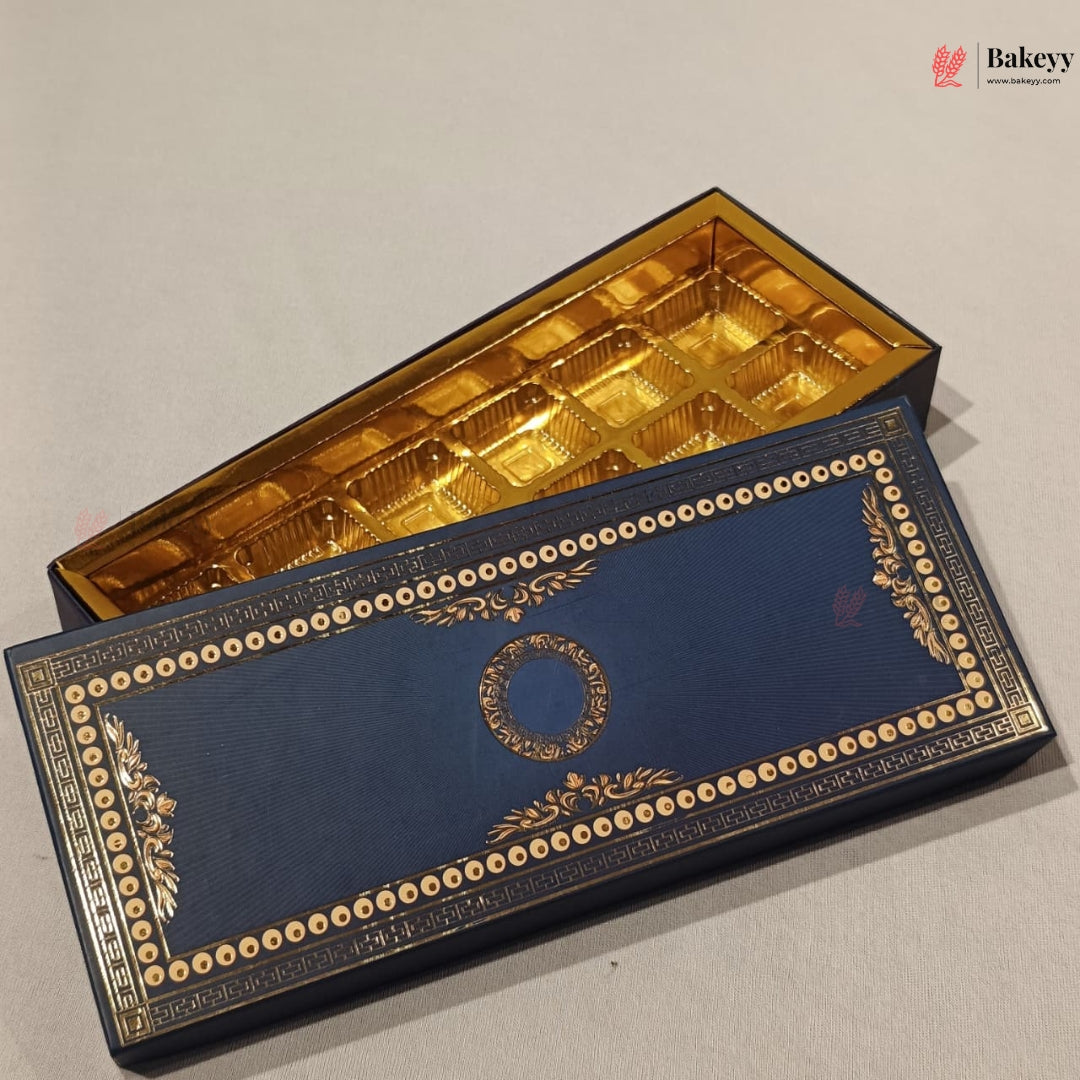 Navy Blue & Gold Printed Sweet & Chocolate Gift Box | With & Without Cavity | Multiple Capacities