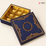 Navy Blue & Gold Printed Sweet & Chocolate Gift Box | With & Without Cavity | Multiple Capacities| Pack of 4