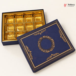 Navy Blue & Gold Printed Sweet & Chocolate Gift Box | With & Without Cavity | Multiple Capacities| Pack of 4