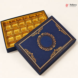 Navy Blue & Gold Printed Sweet & Chocolate Gift Box | With & Without Cavity | Multiple Capacities| Pack of 4