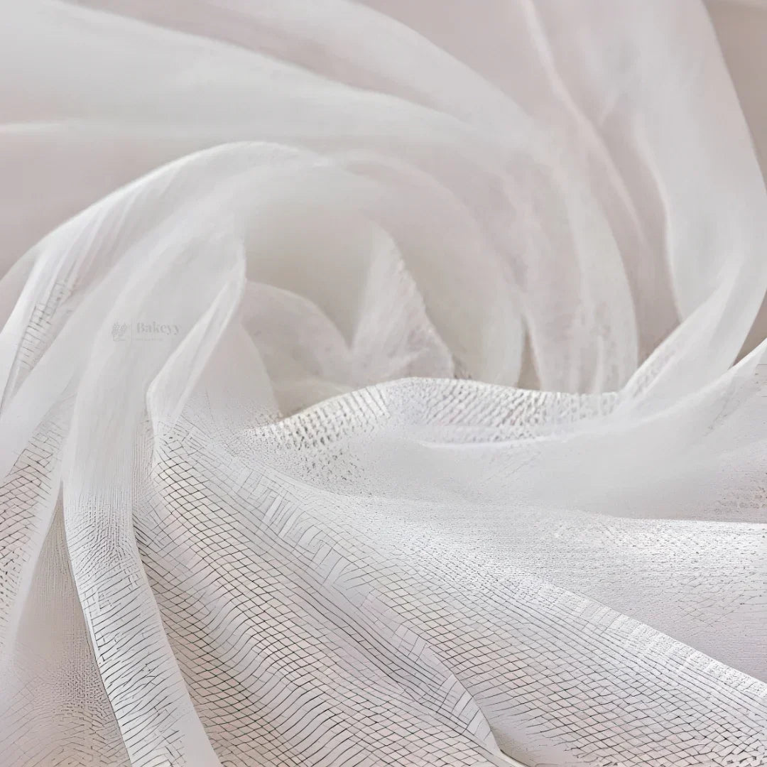 White Fabric Roll | Premium Net Fabric | Multipurpose Craft & Décor Material - Bakeyy.com - India - White Fabric Roll | Premium Net Fabric | Multipurpose Craft & Décor Material - Default Title 150.00