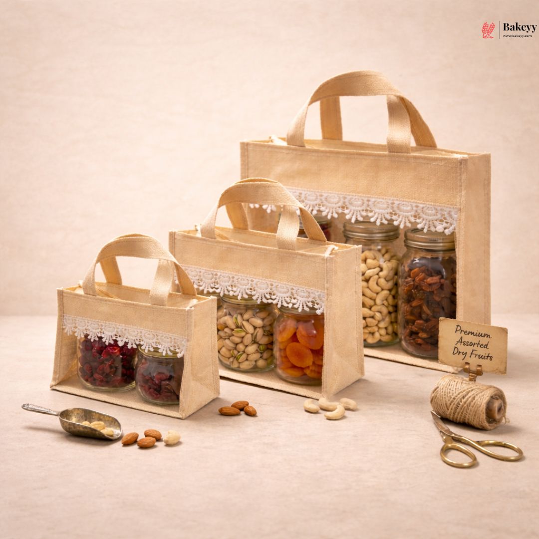 Non-Woven Window Bag with Zip Closure | Transparent Front Gift & Packaging Bag | Multiple Sizes | Pack of 12