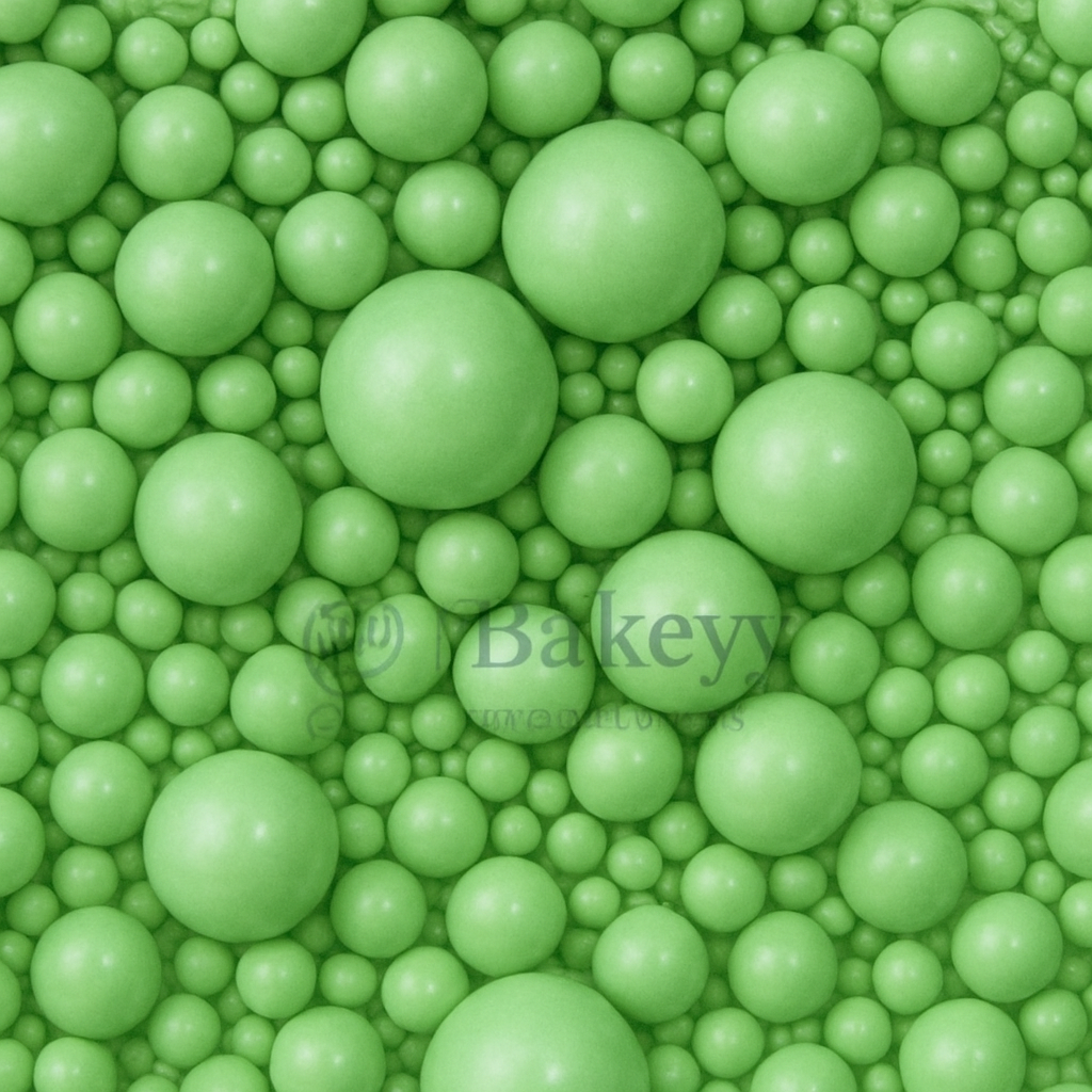 Edible Sugar Pearls - 7 Sizes Mix | Edible Cake & Dessert Decorations | Metallic Finish | 200 gm