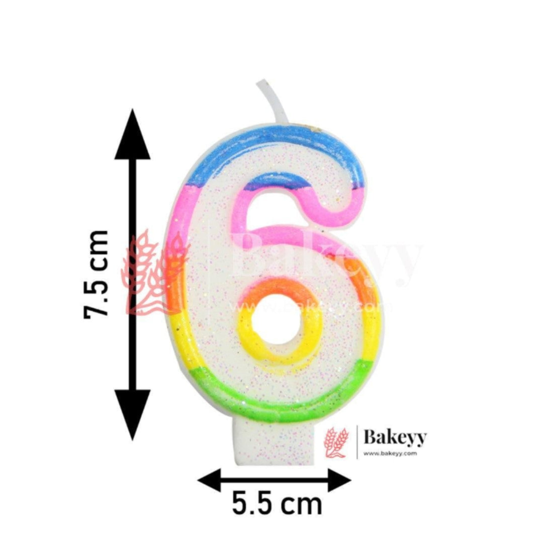Number Rainbow Candle | For Birthday, Wedding Party & Cake Decoration | Pack of 1
