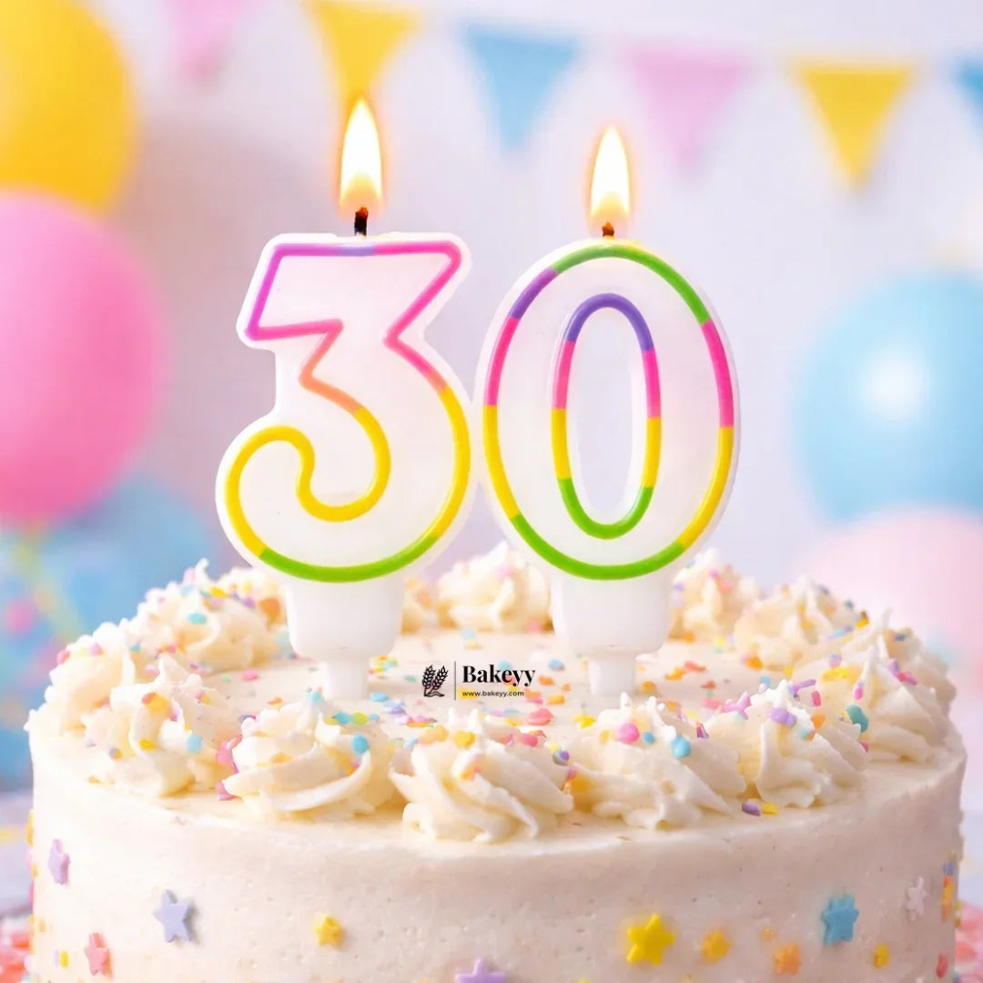 Number_Rainbow_Candle_6 - Bakeyy.com