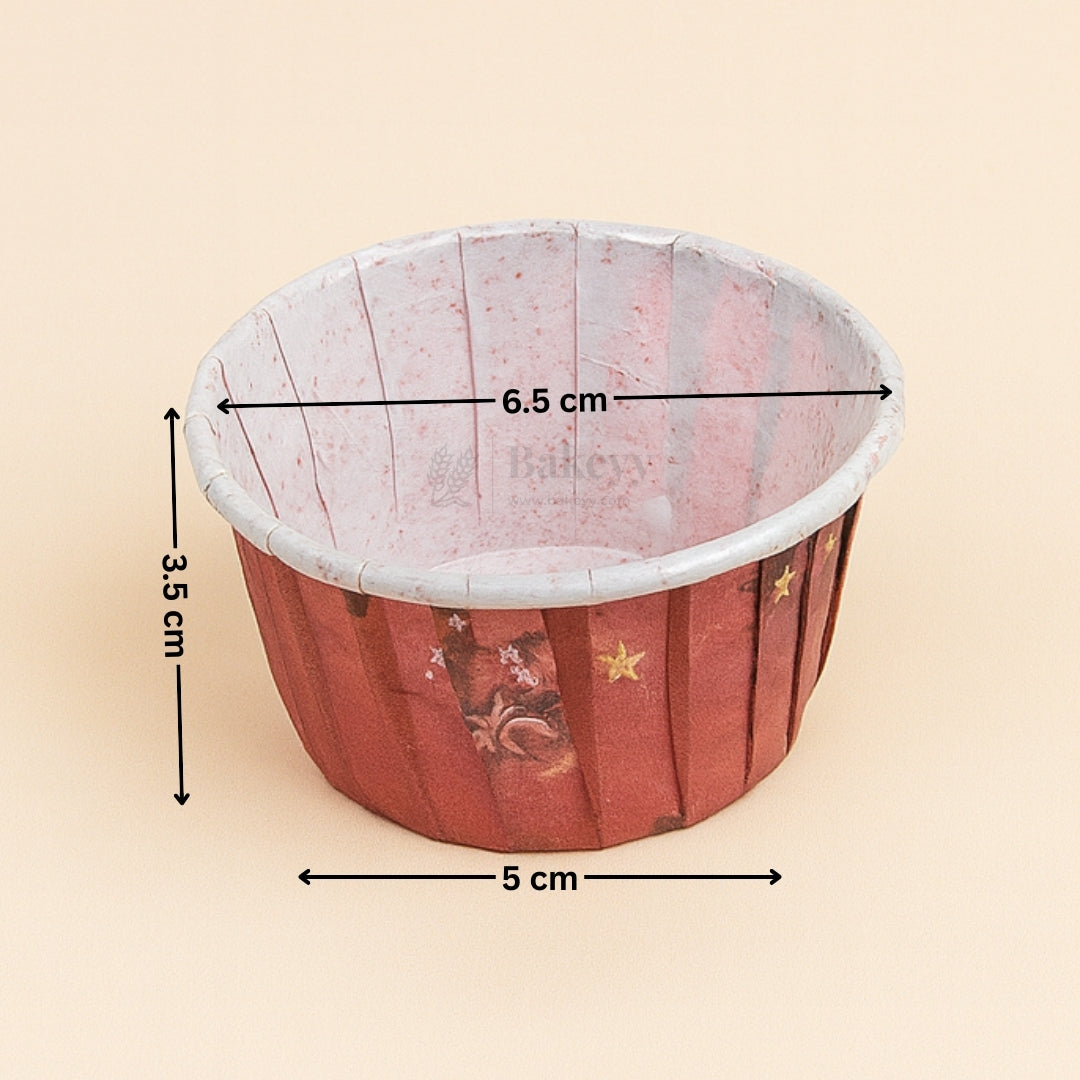 Christmas Theme Curl Muffin Cups | Pack of 100