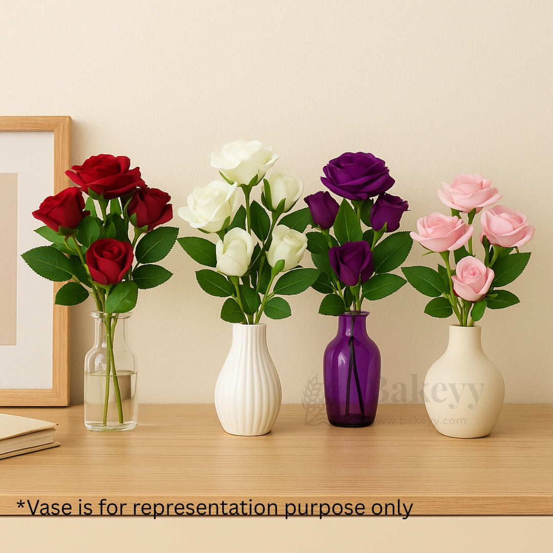 Artificial Rose Bouquet – 33cm | Decorative Faux Flower Bunch for Home & Gifting | 1 Piece