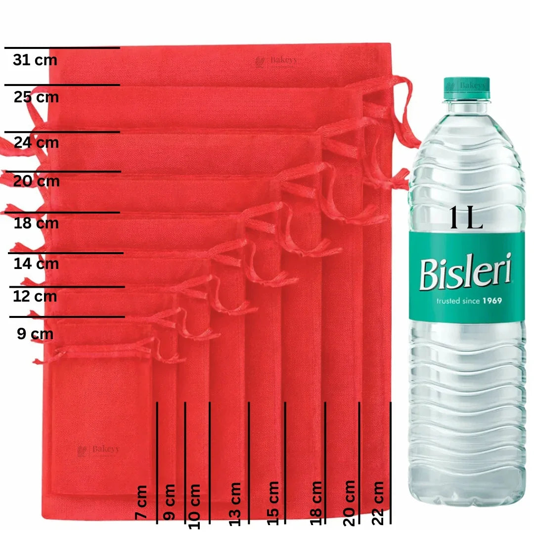 Organza Potli Bags | Drawstring Bags | Red Color
