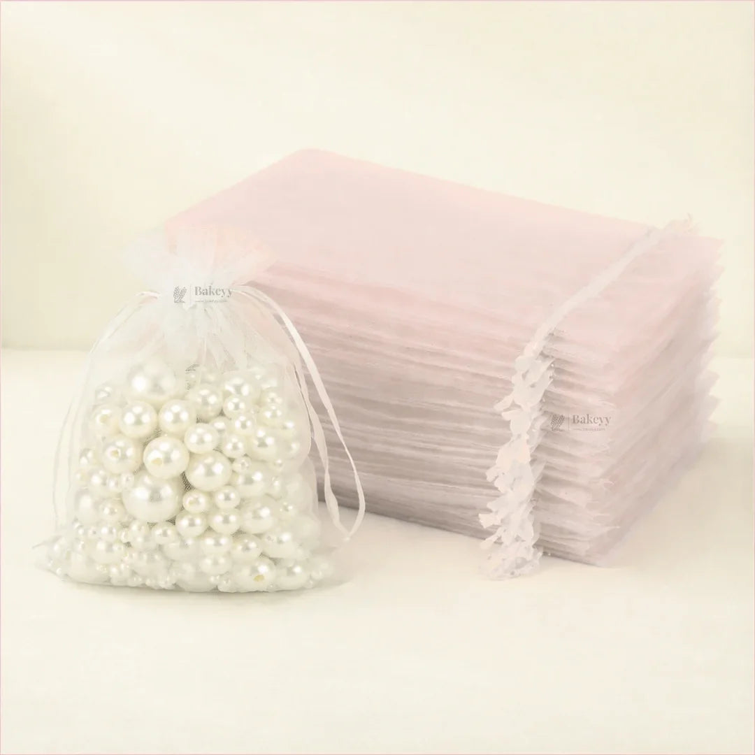 Organza Potli Bags | Drawstring Bags | White Color