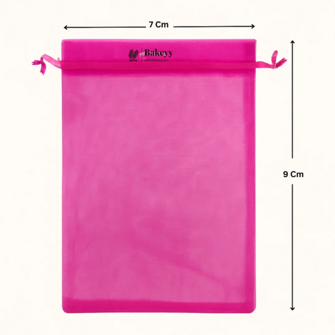 Organza Potli Bag - Bakeyy.com - India - Organza Potli Bag - Dark Pink / 7x9Cm-Pack of 99