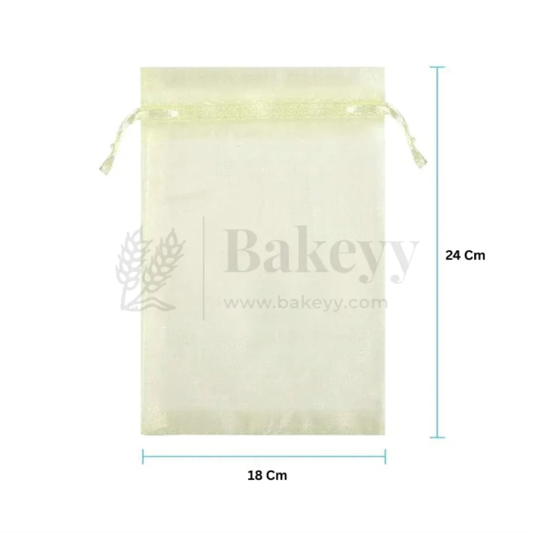 Organza Potli Bag - Bakeyy.com - India - Organza Potli Bag - Cream / 18x24 Cm-Pack of 50